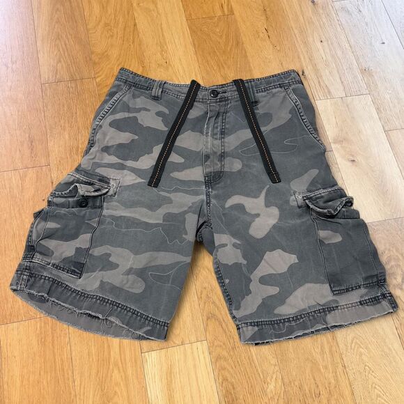 Urban Pipeline Up Other - Urban Pipeline Up Grey Camo Cargo Shorts Mens 33 Y2K Skater Baggy Utility